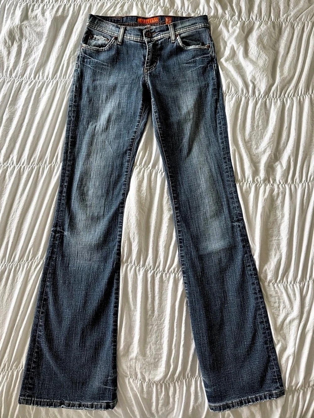 Vintage Low Rise Flare Jeans in Blue